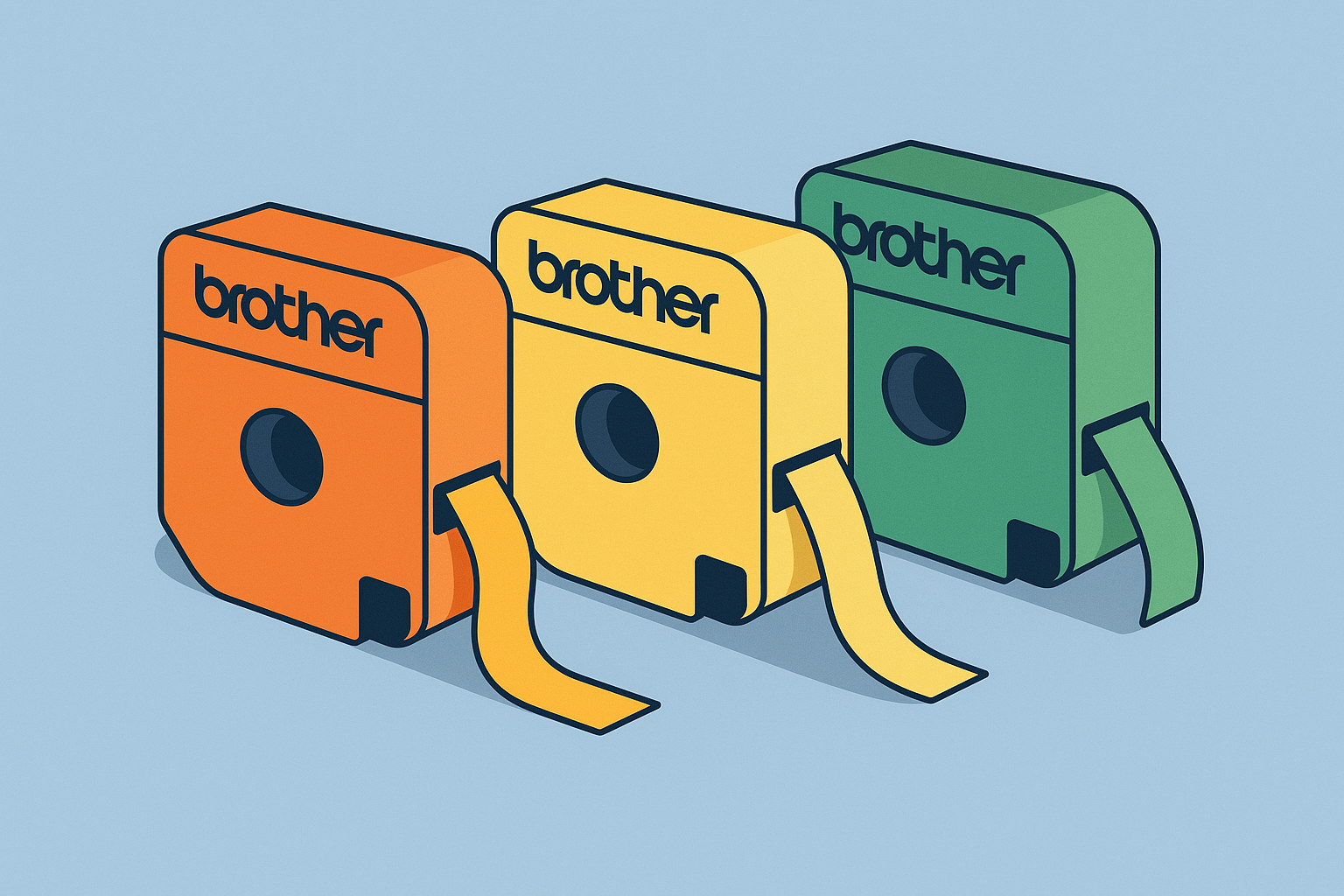Fluorescent Brother label tapes (TZ/TZe)