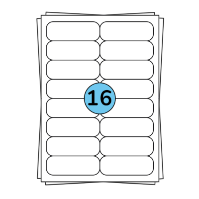 A4 sheet labels 89 x 34 mm, 1,600 labels