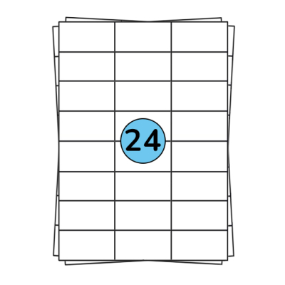 A4 sheet labels 70 x 37 mm, 2,400 labels