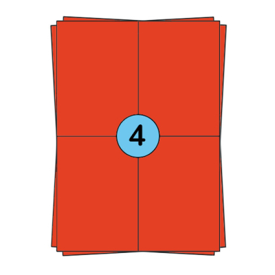 A4 sheet labels 104 x 148 mm, red, 400 labels