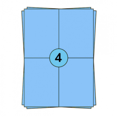 A4 sheet labels 104 x 148 mm, blue, 400 labels
