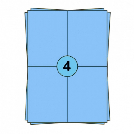 A4 sheet labels 104 x 148 mm, blue, 400 labels