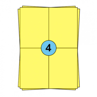 A4 sheet labels 104 x 148 mm, yellow, 400 labels