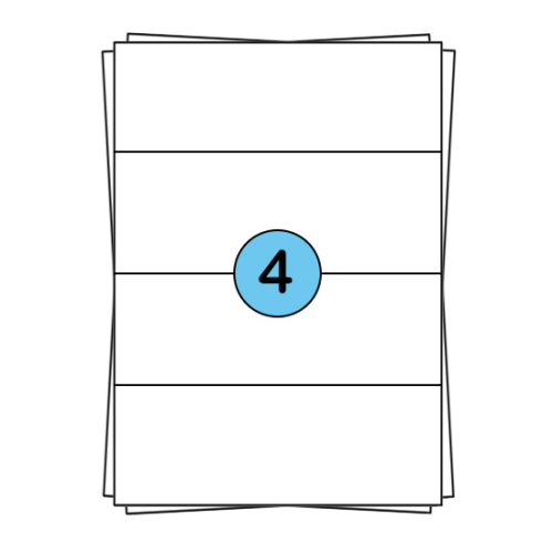 A4 sheet labels 210 x 74.3 mm, 400 labels