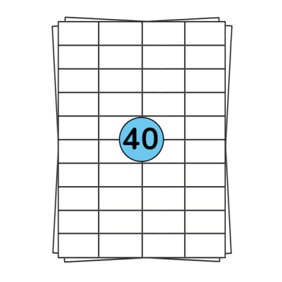 A4 sheet labels 52 x 30 mm, 4,000 labels