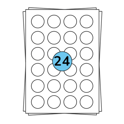 A4 sheet labels Ø 40 mm, 2,400 labels