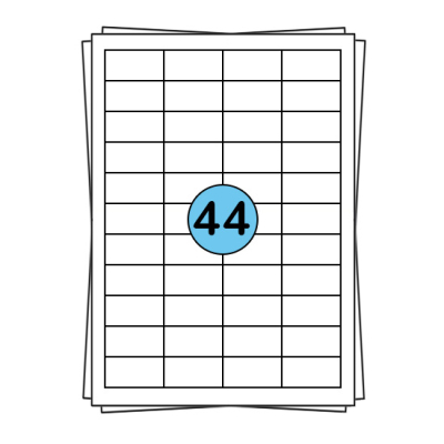 A4 sheet labels 48 x 25 mm, 4,400 labels