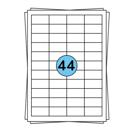A4 sheet labels 48 x 25 mm, 4,400 labels