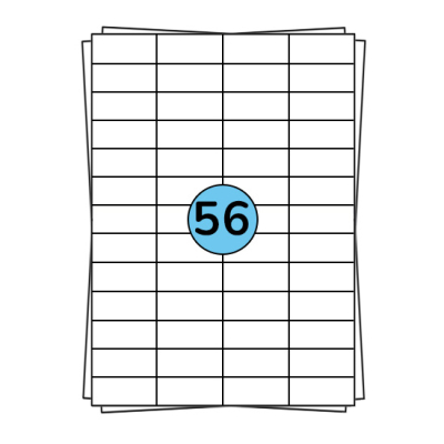 A4 sheet labels 52 x 21 mm, 5,600 labels