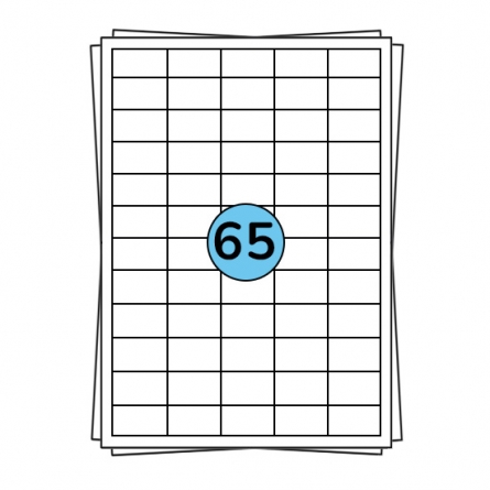 A4 sheet labels 38 x 21 mm, 6,500 labels