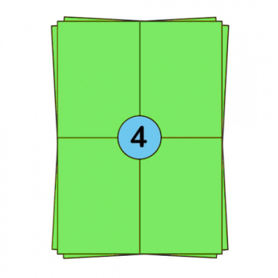 A4 sheet labels 104 x 148 mm, green, 400 labels
