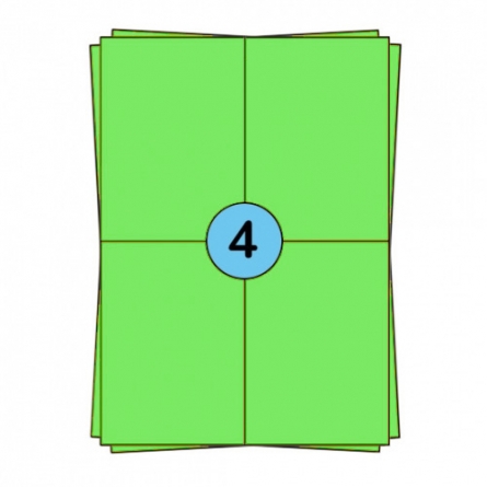 A4 sheet labels 104 x 148 mm, green, 400 labels