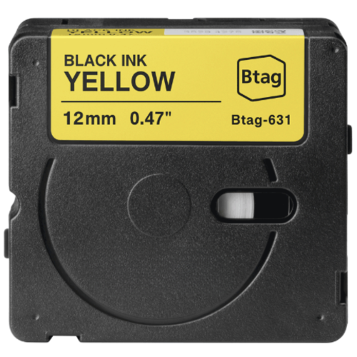 Brother Btag-631 compatible label tape black on yellow 12mm