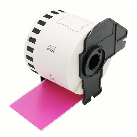 Brother DK-22205 compatible labels pink, 62mm x 30,48m