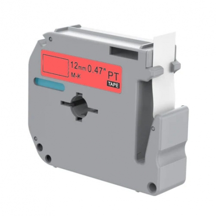 Brother M-K431 compatible labeltape, black on red, 12mm x 8m