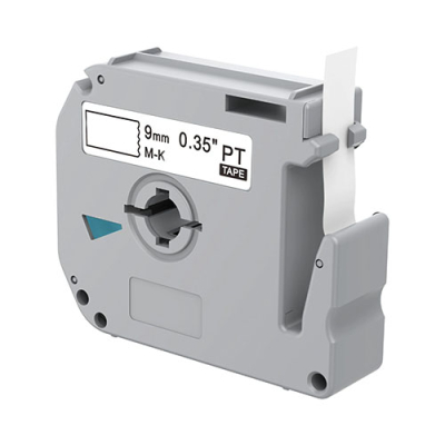 Brother M-K221 compatible labeltape, black on white, 9mm x 8m