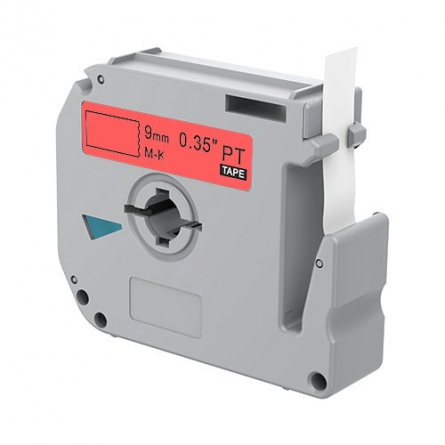 Brother M-K421 compatible labeltape, black on red, 9mm x 8m