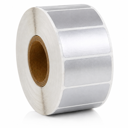 Thermal labels silver, 51 x 25mm, plastic, 2580 labels, thermal transfer